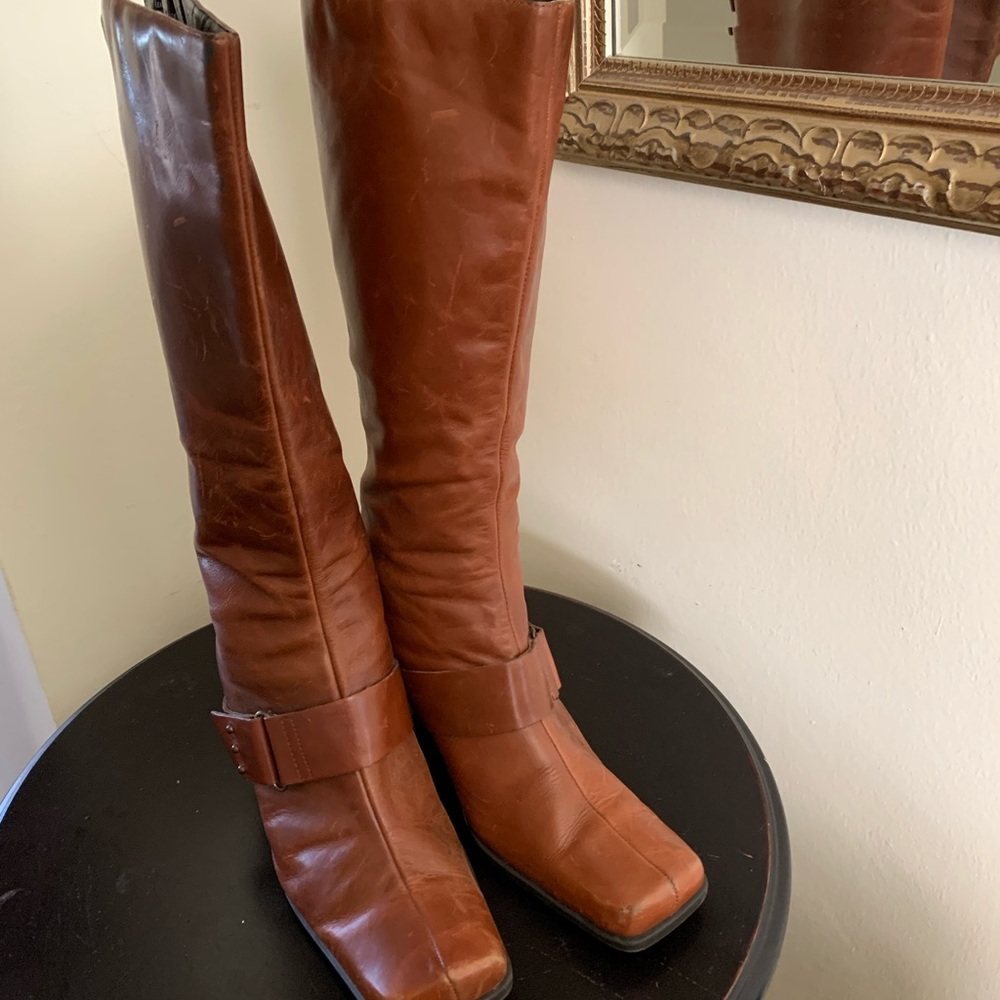 Camel Colored Leather Upper Boot